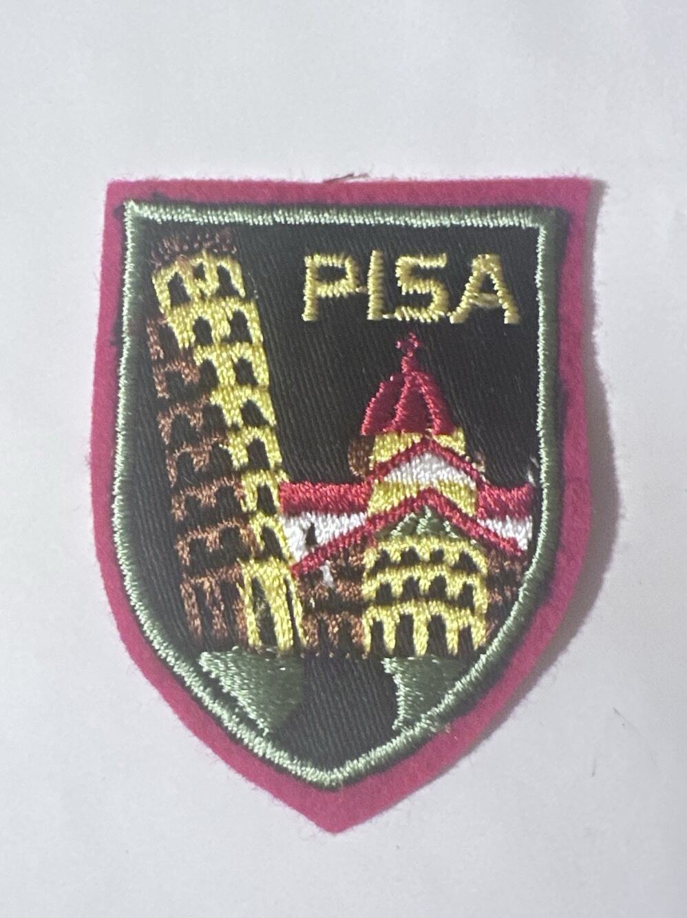 Vintage Pisa Italy Leaning Tower Embroidered Souvenir Travel Patch Badge